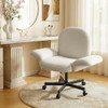 Marsail Criss Cross Office Chair, Adjustable Armrests & Wheels, Vanity Chair
