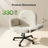 Marsail Criss Cross Office Chair, Adjustable Armrests & Wheels, Vanity Chair