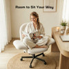 Marsail Criss Cross Office Chair, Adjustable Armrests & Wheels, Vanity Chair
