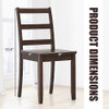 COSTWAY Set of 2 Wooden Dining Chairs Mid-Century Retro Home - Brown