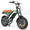 Flydone Electric Bike for Adults Teens 16" Fat Tire Mini e Bike Green/Black