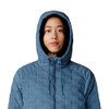OL0543-444 MOUNTAIN HARDWEAR WOMEN LIGHT ZIPPED HOODEY, ADRIATIC, MOON BLUE, L New