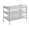 Seville Classics 3-Tier Iron Mesh Utility Shoe Rack, Silver New