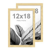 FrameWorks 12”x18” Wooden Poster Frame, Classic Natural Oak - 2 Pack New