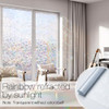 Rabbitgoo Rainbow Window Privacy Film Stained Glass Cling 23.6"x157.4" New