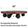 GeBot 16" Round Rolling Wooden Planter Caddy Padded Flower Pot B07QMGHLTJ