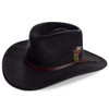 PORSYOND 100% Wool Felt Outback Fedora Hat Men Black Wide Brim Cowboy Hat