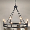 LASENCHOO CHANDELIER FOR DINING ROOM, 8-LIGHT HANGING FIXTURE - BLACK