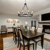LASENCHOO CHANDELIER FOR DINING ROOM, 8-LIGHT HANGING FIXTURE - BLACK