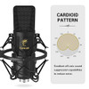 TONOR XLR CONDENSER MICROPHONE PROFESSIONAL CARDIOID STUDIO MIC KIT - BLACK