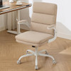 AMSEATEC HOME OFFICE DESK CHAIR FABRIC FLIP-UP ARMRESTS COMFY TASK - BEIGE New