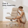 AMSEATEC HOME OFFICE DESK CHAIR FABRIC FLIP-UP ARMRESTS COMFY TASK - BEIGE New