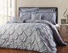 UNIQUE HOME 8 Piece Reversible Pinch Pleat Comforter Set Cal King - Grey New