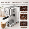 MEGAWISE 20-BAR ESPRESSO MACHINE 40.6OZ TANK MILK FROTHER - SLIVER New