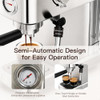 MEGAWISE 20-BAR ESPRESSO MACHINE 40.6OZ TANK MILK FROTHER - SLIVER New