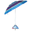 RIO BRANDS 6.5' TILT PORTABLE BEACH UMBRELLA INTEGRATED SAND - BLUE/RED/WHITE