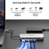 WAVLINK USB C DOCKING STATION DUAL HDMI MONITORS 12 IN 1 TRIPLE DISPLAY - SILVER