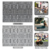 Plastic Straw Rug, Patio Rug Outdoor, RV Rug, Reversible Mats, 9x12 - Black New