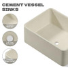 Concrete Rectangular Vessel Sink - 16"X12" Above Counter Bowl, Beige-Gray