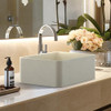 Concrete Rectangular Vessel Sink - 16"X12" Above Counter Bowl, Beige-Gray