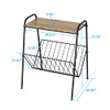 AMOBRO Side Table Modern End Table with Magazine Holder Wood & Metal