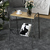 AMOBRO Side Table Modern End Table with Magazine Holder Wood & Metal