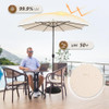 ABBA PATIO OUTDOOR 11-FT. CENTER POLE PATIO UMBRELLA W/ 8 RIBS, BEIGE New
