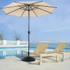 ABBA PATIO OUTDOOR 11-FT. CENTER POLE PATIO UMBRELLA W/ 8 RIBS, BEIGE New
