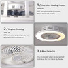 KINDLOV Bladeless Ceiling Fan Remote Control 3 Color 3 Speeds B0B58SS58S - White New