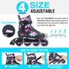 FIHUNY Adjustable Inline Skates for Kids and Adults Light Up Wheels -Pink New
