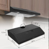 Black Range hood 30 inch 300CFM Under Cabinet Range Hood Ducted Ductless - Black