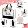 12 Pieces Bride Personalized Tote Bags Reusable Canvas B0BN3RVSPF - Black/White New