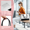 12 Pieces Bride Personalized Tote Bags Reusable Canvas B0BN3RVSPF - Black/White New