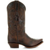 Soto Boots Women's Cheyenne Leather Snipped Toe Cowgirl Brown, 9.5