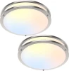 GENERIC 2-PACK 12" LED CEILING LIGHTS, 36W BRIGHT FLUSH MOUNT FIXTURES - SILVER
