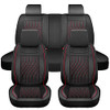Sanwom Leather Car Seat Covers Full Set, 5 Pcs, SUV Sedan Pick-up Truck - Black New