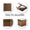 OMERAI Wicker Storage Baskets Set of 4 Foldable Cube Rattan Baskets New