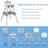 BABYJOY 4 IN 1 BABY HIGH CHAIR CONVERTIBLE TODDLER TABLE CHAIR SET - GRAY
