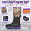 DRYCODE RUBBER BOOTS WOMEN STEEL SHANK HUNTING BOOTS - SIZE: 7 - PURPLE/BLACK
