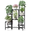 NQW "8-TIER METAL PLANT STAND FOLDING DISPLAY FOR MULTIPLE PLANTS" - BLACK