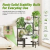 NQW "8-TIER METAL PLANT STAND FOLDING DISPLAY FOR MULTIPLE PLANTS" - BLACK