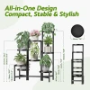 NQW "8-TIER METAL PLANT STAND FOLDING DISPLAY FOR MULTIPLE PLANTS" - BLACK
