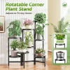 NQW "8-TIER METAL PLANT STAND FOLDING DISPLAY FOR MULTIPLE PLANTS" - BLACK