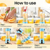 JUICEUP PORTABLE ELECTRIC JUICER,SMOOTHIE BLENDER 380ML USB RECHARGEABLE - BLUE