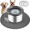 DECFLOW 12L NO SPILL STAINLESS STEEL DOG WATER BOWL FOR LARGE DOGS - GREY