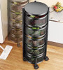 Boncun Rotating StorageRackKitchen vegetableStorage Organizer 5 Tier -Black New