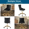 VINGLI Black Velvet Armless Office Chair Gold Base/Wheels Small Cute Vanity New