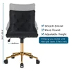 VINGLI Black Velvet Armless Office Chair Gold Base/Wheels Small Cute Vanity New