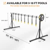 VINGLI 18FT Pool Cover Reel Set, Retractable Cover Roller Standard - Grey New