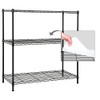 EZPEAKS 3-Shelf Shelving Unit with 3-Shelf Liners, Steel, Adjustable, Black New
